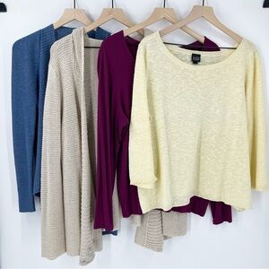 *Flawed* Eileen Fisher 4 Sweaters Size XL Workwear Basics *Seamstress Project